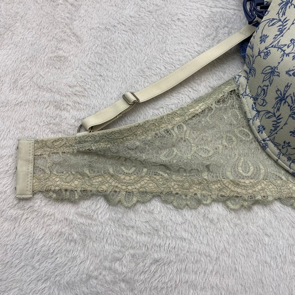 Lucky Brand tshirt Bra 2pk Size 40C Sage Green Navy Blue Floral Lace Back NWT - Picture 4 of 9